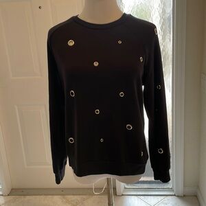 Michael Lauren black long sleeve knit top size XS